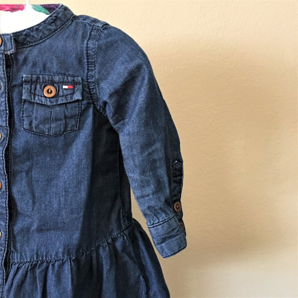 TOMMY HILFIGER Long-Sleeve Denim Dress   6-9M - Picture 7 of 10